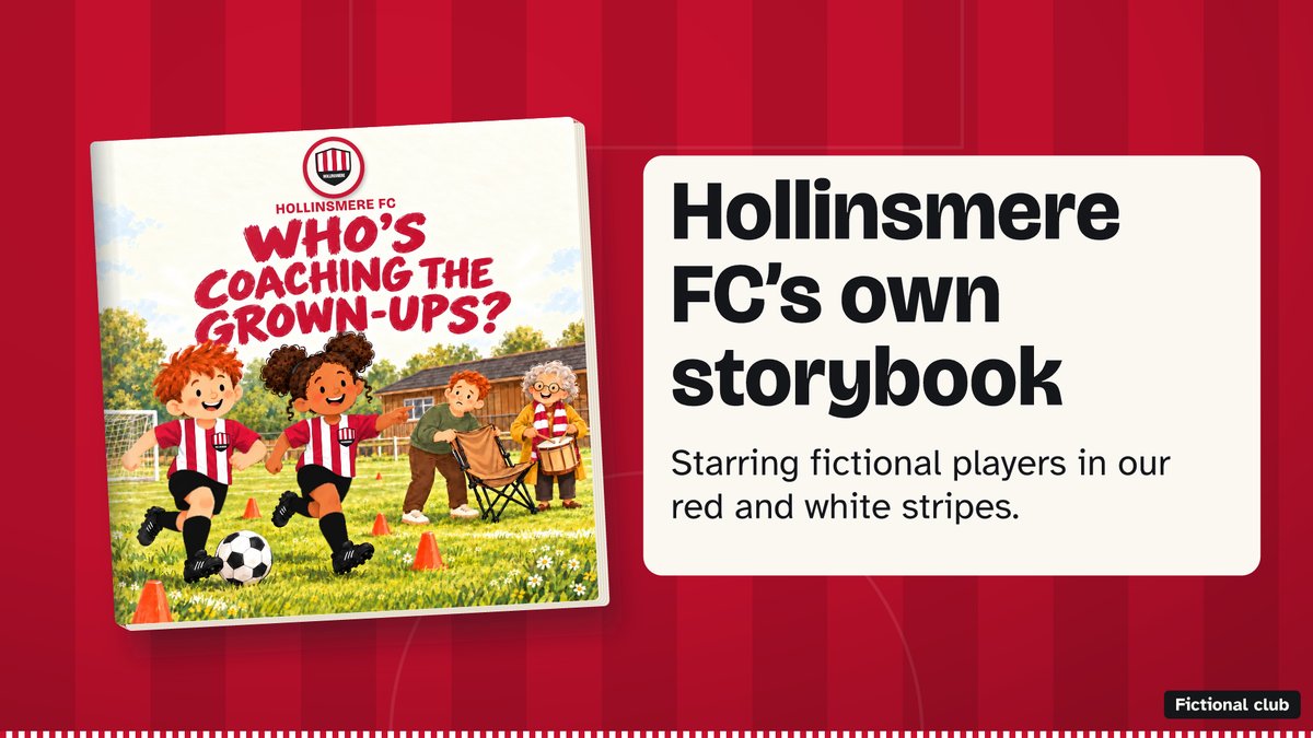 Hollinsmere FC (fictional club): website banner from the club's sales kit.