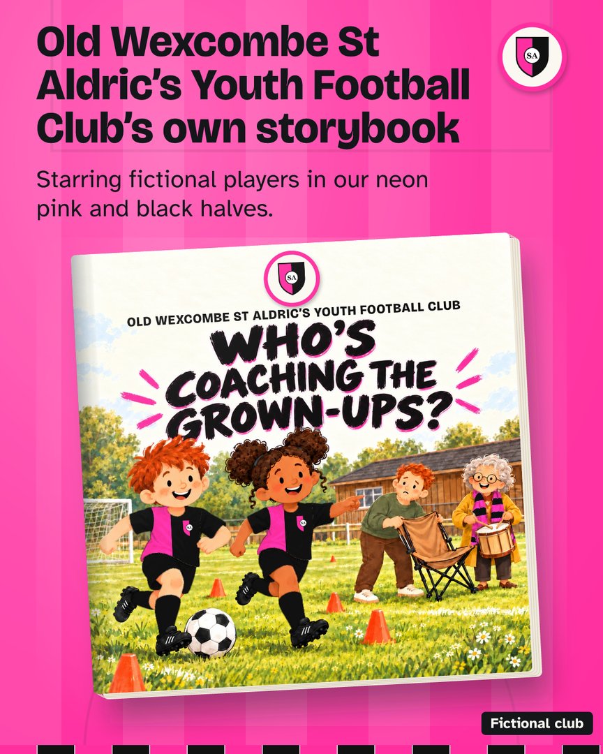 Old Wexcombe St Aldric's Youth Football Club (fictional club): social media post from the club's sales kit.